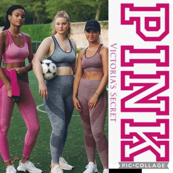 NWT 3 pairs of VS PINK SEAMLESS LEGGINGS ALL NEW WITH TAGS size medium - Picture 3 of 12